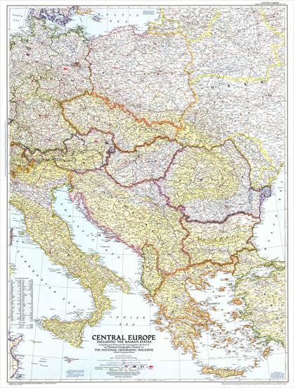 Mapy National Geographic. 539 map. Wysoka jakość - Europe - Central  the Balkan States 1951.jpg