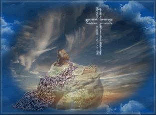 gify-Jezus - Jezus modlacy sie pod krzyzem2132.gif